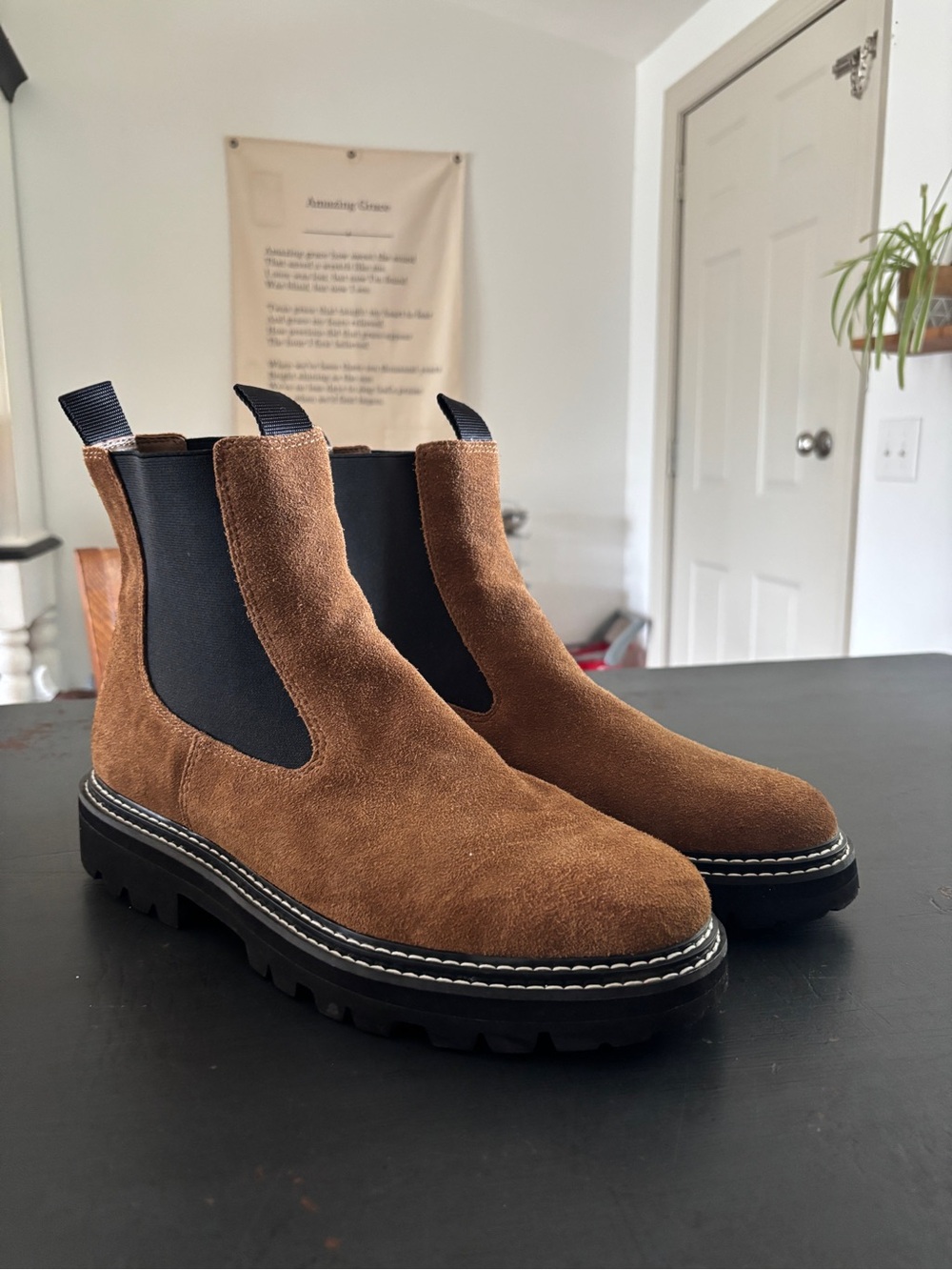 Dolce Vita Brown Suede Hawk Lug Sole Chelsea Boots - Men’s